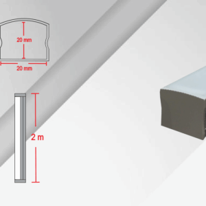 CA-2020-S2, 2M CANALETA PERFIL ALUMINIO FROST TIRA 7-23W/M SOBREPONER