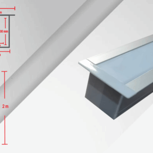 CA-2426-E2, 2M CANALETA PERFIL ALUMINIO FROST P/TIRA 7-22W/M EMPOTRAR