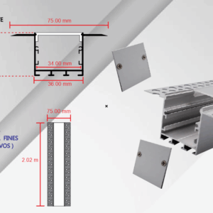 CA-3033-Y, 2M CANALETA PERFIL ALUMINIO 7,8,9,14,22 Y 30 W/M ENYESAR