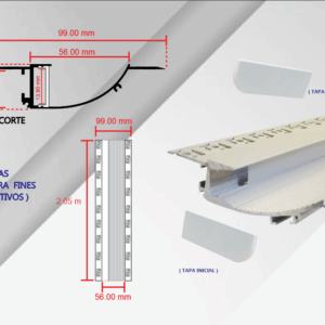 CA-BM-4719-Y, 2M PERFIL BAÑADOR ESCALERA 9W/M ENYESAR