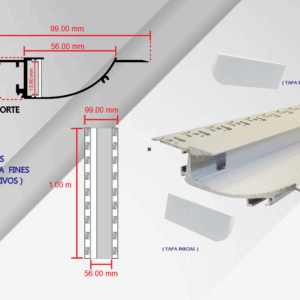 CA-BM-4719-Y1, 1M PERFIL BAÑADOR ESCALERA 7 Y 9W/M ENYESAR