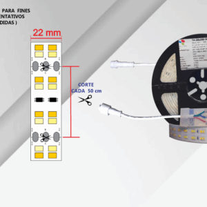 TA-28x280-30W-36, 5MTS TIRA LED 30W/M, 280x2835, 127V, CCT, DUAL, BITONO (3000+6000°K), IP65, ATENUABLE